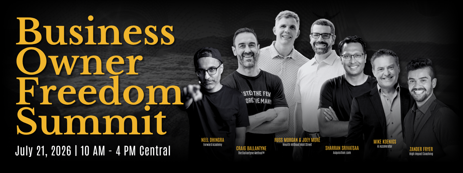 Business Owner Freedom Summit - July 21, 2026